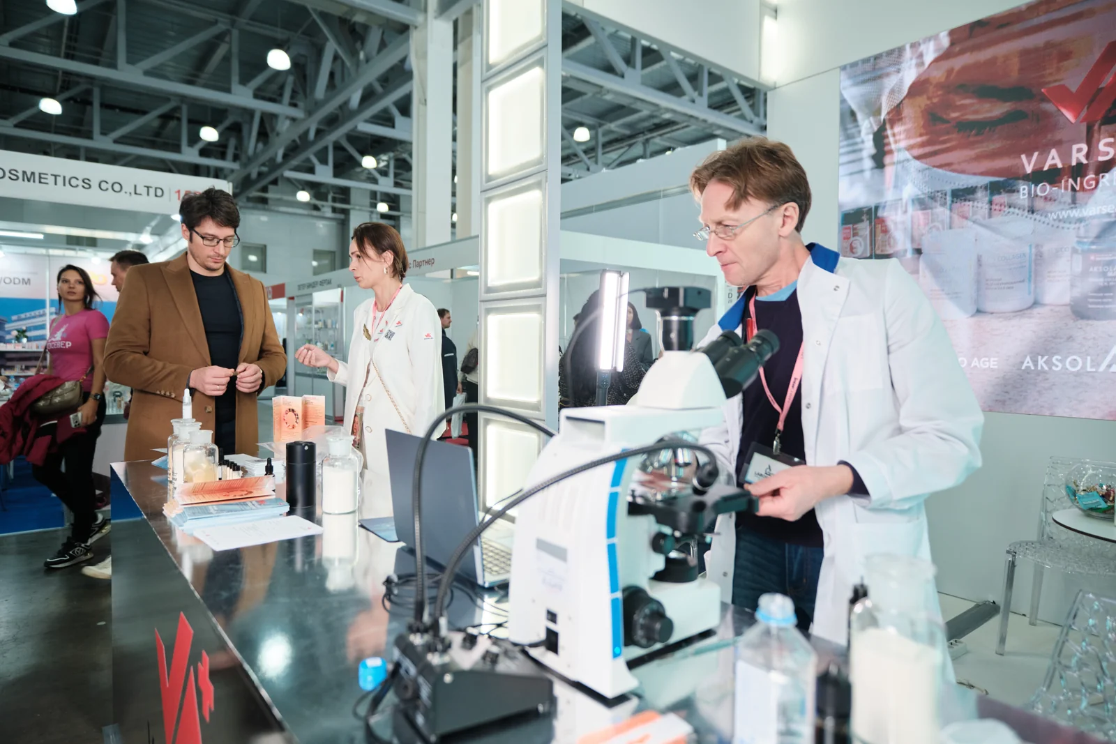Experts working at an exhibition stand